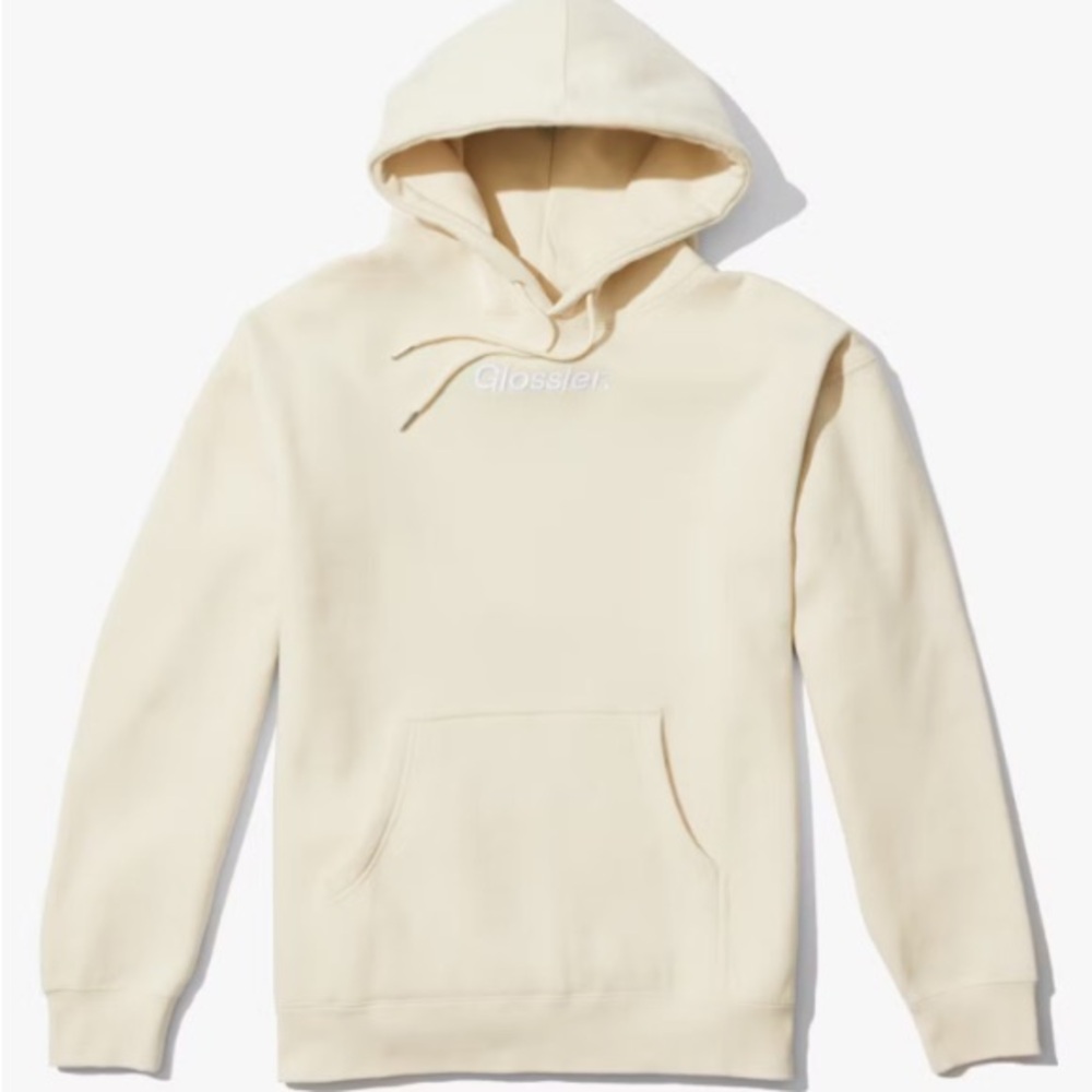 Glossier Embroidered Cream Hoodie XXXL 3X